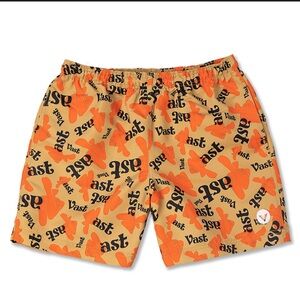 Vast “Artist” Volley Swim Shorts, Orange Multi, XL